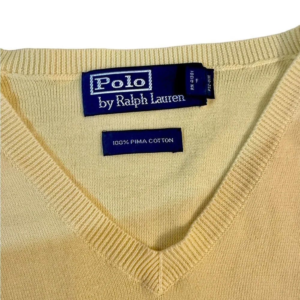 Polo Ralph Lauren 100% Pima Cotton Vest - Mens Size Medium Yellow